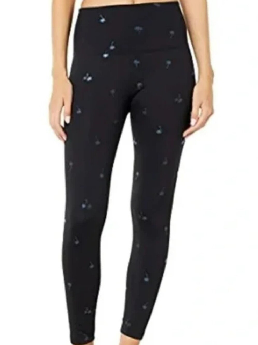 Beyond Yoga Black Leggings with Tiny Palm Print